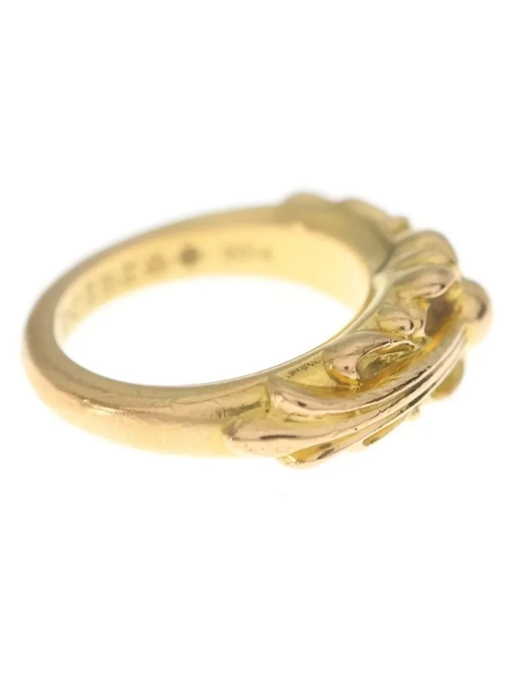 Chrome Hearts 22k Babyclsc Baby Classic Floral Black Sling Gold Ring